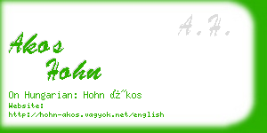 akos hohn business card